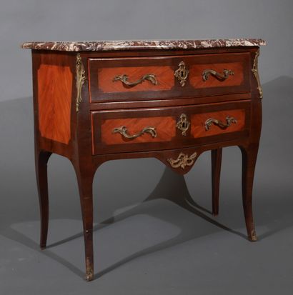 null Regency style chest of drawers, opening with two drawers on two rows separated...