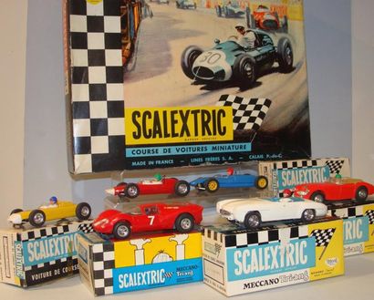 null SCALEXTRIC : circuit composé de courbes et de droites, à 2 voies avec transformateur,...