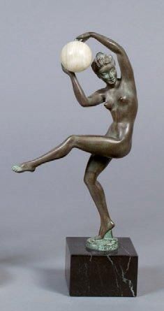 "Max LEVERRIER (1891-1973, d'après)" "ART NOUVEAU - ART DECO Danseuse au ballon Épreuve...
