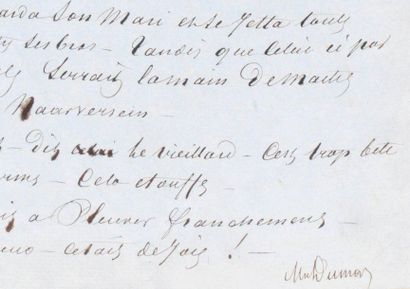 "DUMAS (Alexandre), 1802-1870" "Manuscrit complètement autographe de la Nouvelle...