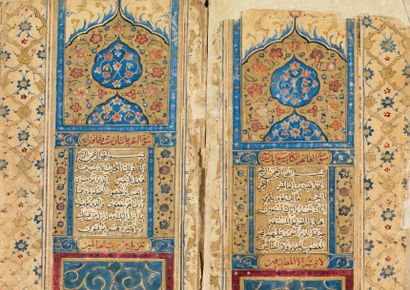 "ART ISLAMIQUE" "Coran signé Muhammad Sâleh et daté 1119 H. Manuscrit sur papier...