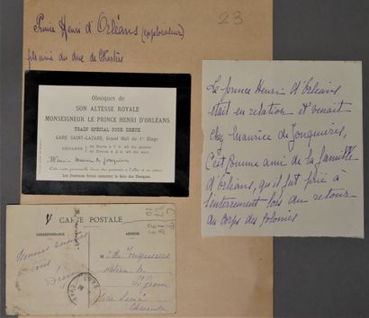 HENRI D'ORLEANS. 1867-1901. 1 Train ticket...
