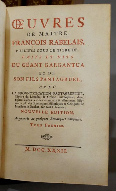 null 
RABELAIS. 




Œuvres publiées sous le titre de Faits et dits du géant Gargantua...
