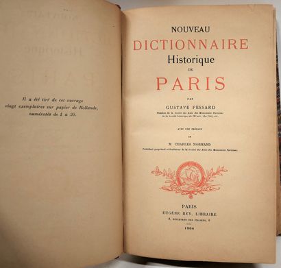 null GUSTAVE PESSARD. Nouveau dictionnaire historique de Paris. 

Préface de Charles...