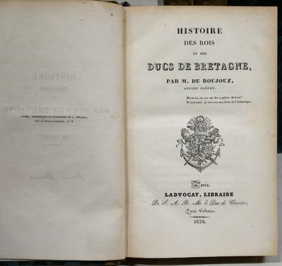null M. DE ROUJOUX. 

Histoire des ducs de Bretagne.

Ladvocat, 1828-1829.

4 vol....
