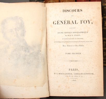 null Général Maximilien FOY

- Discours

Paris 1826, 2 vol. in-8 demi-basane ornée...