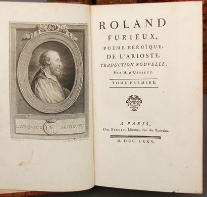 null L'ARIOSTE

Le roland furieux, 4 vol. Paris , Laporte, 1775, in-8, veau fauve...