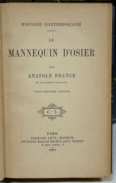 null ANATOLE FRANCE. 

Le livre de mon ami. Calmann Lévy, 1885. In-12, É. O.

Le...