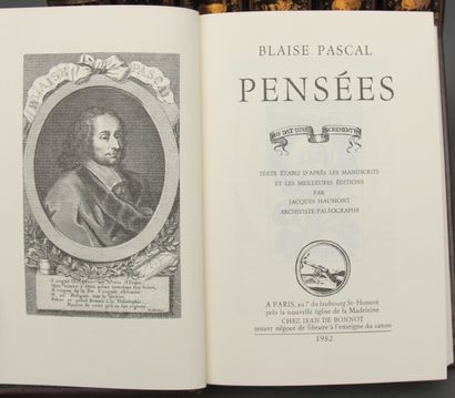 null Jean de BONNOT

Jean de Lafontaine Fables et Contes (6 vol.)

Pascal Pensées...