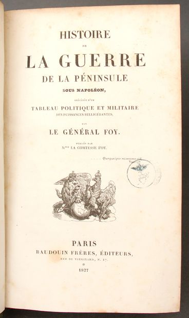 null Général Maximilien FOY

- Discours

Paris 1826, 2 vol. in-8 demi-basane ornée...