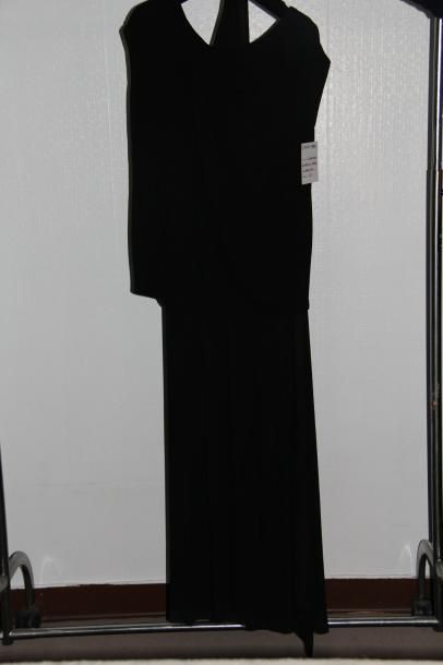 Donna KARAN Combinaison pantalon de cocktail en jersey noir pouvant se porter sous...