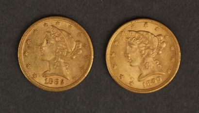 *Deux pièces de 5 dollars en or 1882-189...