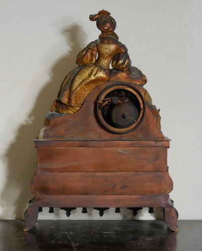 null Romantic clock in bronze said to the oriental representing a woman with a turban...