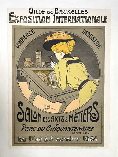 null Henri MEUNIER (1873-1922). 
VILLE DE BRUXELLES EXPOSITION INTERNATIONALE SALON...