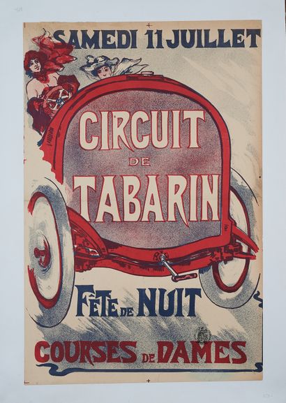 null Jules-Alexandre GRÜN (1868-1934) .
CIRCUIT DE TABARIN, samedi 11 juillet. 
Affiche...