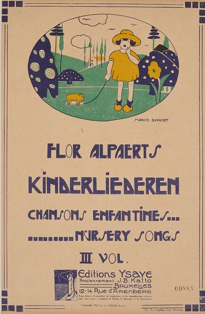null Marcel-Louis BAUGNIET (1896-1995).
FLOR ALPAERTS KINDERLIEDEREN. 
Affiche lithographiée...