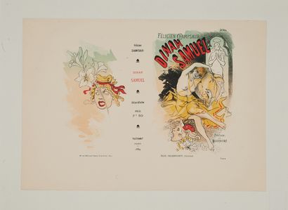null Jules CHERET (1836-1932). 
DINAH SAMUEL by Félicien Champsaur, 1894.
Book cover...