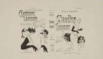 null Jules CHERET (1836-1932). 
CLAUDINE LAMOUR par Camille Lemonnier.
Couverture...