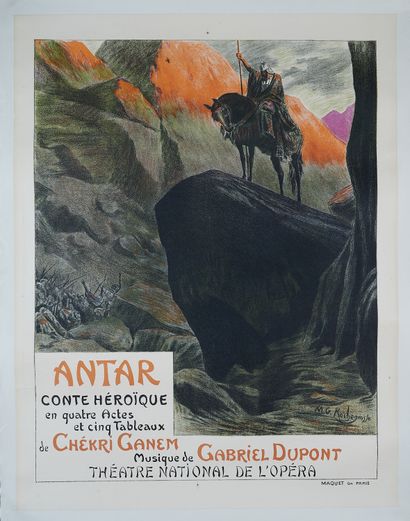 null Georges-Antoine ROCHEGROSSE (1859-1938). 
ANTAR CONTE HEROÏQUE EN QUATRE ACTES...