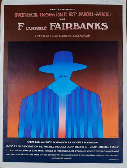 null Jean-Michel FOLON (1934-2005). 
F FOR FAIRBANKS. 
Film poster printed in colors,...