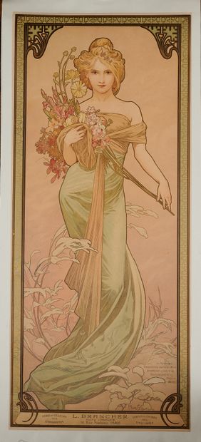 null Alfons MUCHA (1860-1939). 
SPRING, 
One of the four compositions representing...