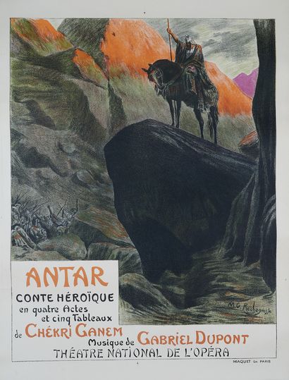null Georges-Antoine ROCHEGROSSE (1859-1938). 
ANTAR CONTE HEROÏQUE EN QUATRE ACTES...