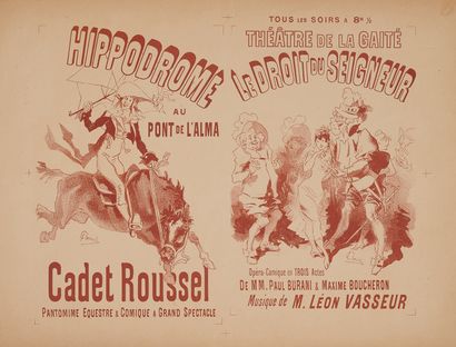 null Jules CHERET (1836-1932). 
HIPPODROME AT THE PONT DE L'ALMA. CADET ROUSSEL and...