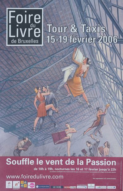 null François SCHUITEN (né en 1956). 
FOIRE DU LIVRE DE BRUXELLES, 2006.
Affiche...