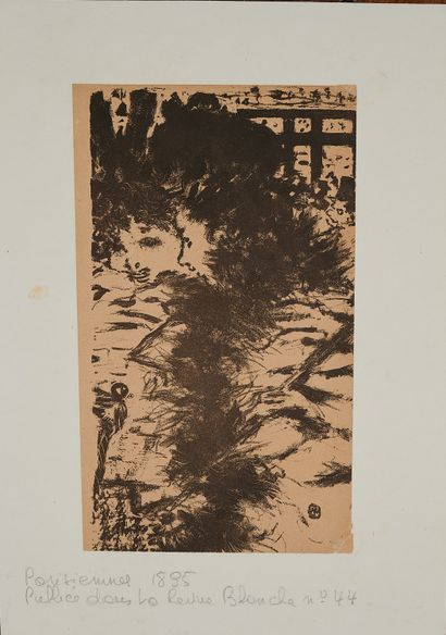 null Pierre BONNARD (1867-1947). 
PARISIENNES 1895. 
Lithographie en noir, contrecollée...