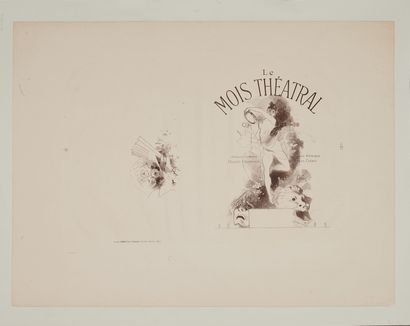 null Jules CHERET (1836-1932). 
LE MOIS THEATRAL
Lithographed cover in black, pasted...