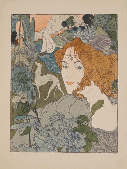 null Georges DE FEURE (1868-1943). 
LE RETOUR. 
Lithographie originale, 1897, édition...