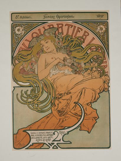 null Alfons MUCHA (1860-1939). 
AU QUARTIER LATIN, 5th Year Exceptional Number 1897.
Cover...