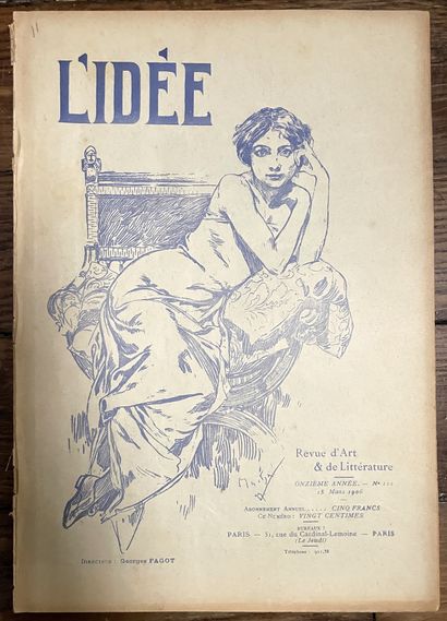 null THE IDEE. 
6 Art Literature magazines : N°103 - July 15, 1905 ; N°109 - January...