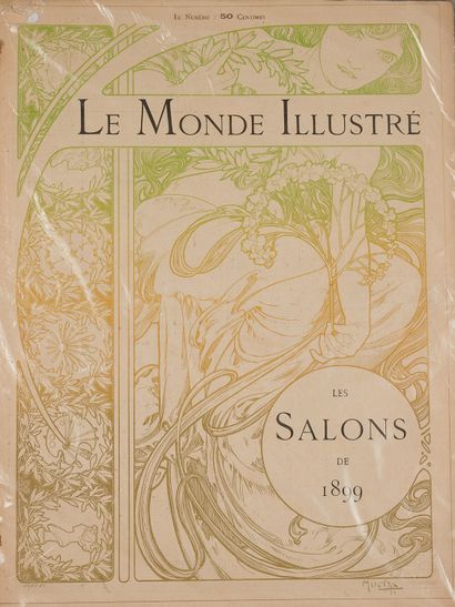 null LE MONDE ILLUSTRE, LES SALONS DE 1899. 
Magazine with cover illustrated by MUCHA....