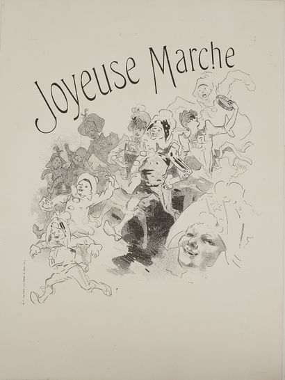 null Jules CHERET (1836-1932). 
JOYFUL MARCH.
Poster lithographed in black, pasted...