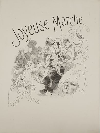 null Jules CHERET (1836-1932). 
JOYEUSE MARCHE.
Affiche lithographiée en noir, contrecollée...