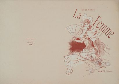 null Jules CHERET (1836-1932). 
LA FEMME" de CH. DE CONDE.
Couverture de livre lithographiée...