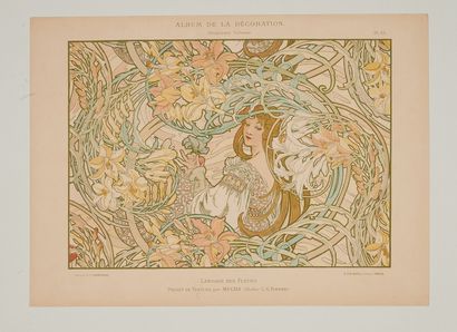 null Alfons MUCHA (1860-1939) 
BYZANTINE and LANGUAGE OF FLOWERS
Two plates of drapery...