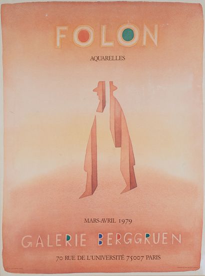null Jean-Michel FOLON (1934-2005). 
FOLON WATERCOLORS MARCH-APRIL 1979. GALERIE...