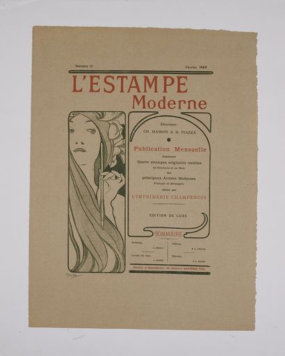 null Alfons MUCHA (1860-1939). 
L'ESTAMPE MODERNE, Number 10 February 1898.
Cover...