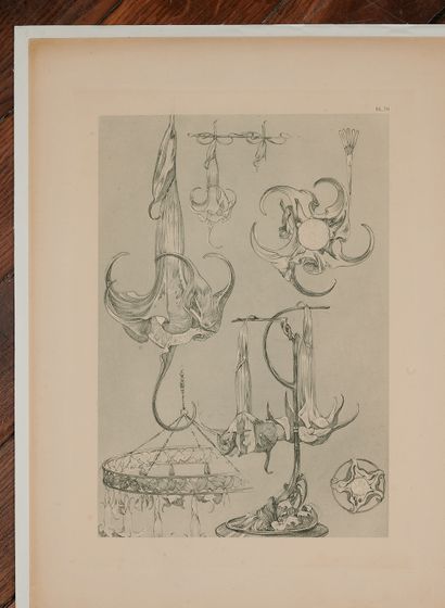 null Alfons MUCHA (1860-1939). 
Etude de luminaires : Documents décoratifs. PL.70.
Planche...