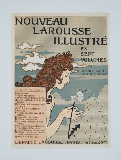 null Eugène GRASSET (1845-1917). 
NOUVEAU LAROUSSE ILLUSTREE en sept volumes. 
Affiche...
