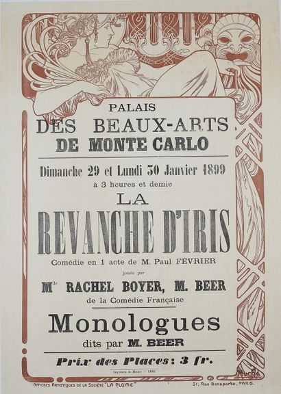 null Alfons MUCHA (1860-1939). 
PALAIS DES BEAUX-ARTS DE MONTE CARLO. LA REVANCHE...