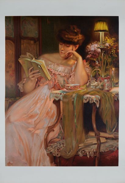 null ANONYMOUS in the taste of ENJOLRAS
Woman with the reading. 
Printed poster not...