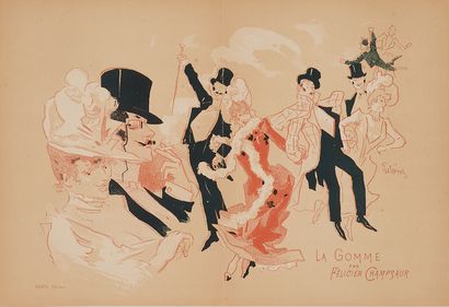 null Jules CHERET (1836-1932). 
LA GOMME par Félicien Champsaur. 
Affiche lithographiée...