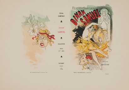 null Jules CHERET (1836-1932). 
DINAH SAMUEL by Félicien Champsaur, 1894.
Book cover...