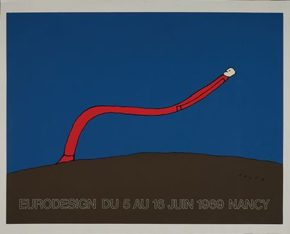null Jean-Michel FOLON (1934-2005).
EURODESIGN FROM 5 TO 16 JUNE 1969 NANCY.
Poster...