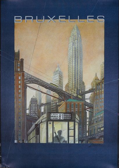 null François SCHUITEN (born in 1956). 
BRUSSELS. 
Poster printed in colors, HC....