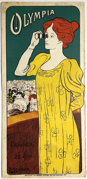 null Henri MEUNIER (1873-1922). 
OLYLMPIA, 1900. 
Lithographed color advertising...