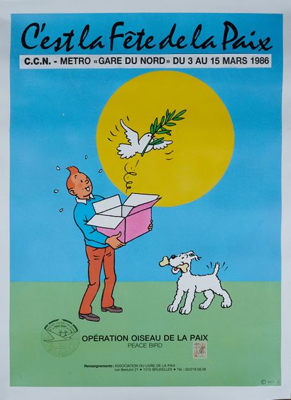 null HERGE (1907-1983). 
C'EST LA FÊTE DE LA PAIX, METRO GARE DU NORD FROM 3 TO 15...